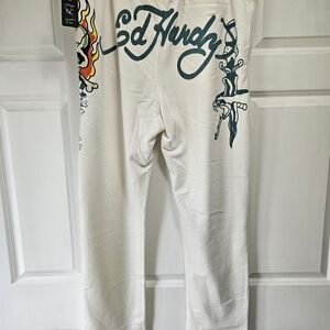 Ed Hardy White Graphic Pants
